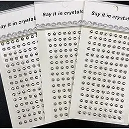 SAMVARDHAN Pack of 3 Coloured Acrylic Pearls Stickers 3D Half Round Self Adhesive for DIY Art and Craft Material, Scrapbooking, Card Making, Decoration Material etc (Silver)-picture-29