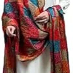 Woman In A Minimalistic Cream Salwar Suit, Complemented With A Bold, Colorful Dupatta In Patchwork Design Indian Traditional-picture-30