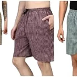 Men’s Regular Fit 100% Cotton Casual Lounge Shorts | Dual Pocket Sleep Shorts Pack of 3-picture-22