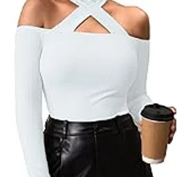 Women's Striped Regular Fit Ribbed, Stylish T-Shirt Top, Soft and Comfy Fabric has Some Stretch-image-5