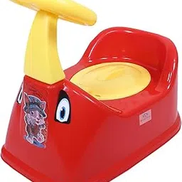 Heart Home Potty Toilet Trainer Seat | Plastic Potty Training Seat | Baby Potty Seat | Potty Seat For Child | Potty Training Seat for Kids | Steering Design | Red-picture-14