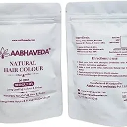 AabhaVeda Organic Natural Hair Color - Vibrant Shades | Black | Burgundy | Brown | Natural Ingredients: Henna, Amla, Shikakai, Aloe vera & Jaswand | Fade-Resistant - 50GM (Burgundy)-picture-47