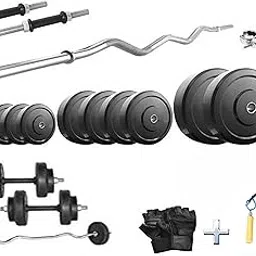 PROTONER 8 KGS + 3' CURL ROD & 2 Dumbbell Rods weight lifting home gym fitness package-image-18