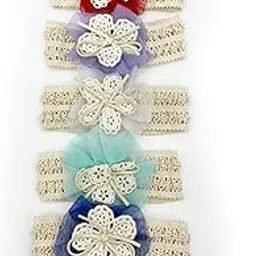 SYGA Pack Of 5 Pcs Baby Headbands Nylon Soft Flower Strechable Hairbands Bow Headband Newborn Infant Toddlers Kids 0-3 Year (Multicolor)-image-28