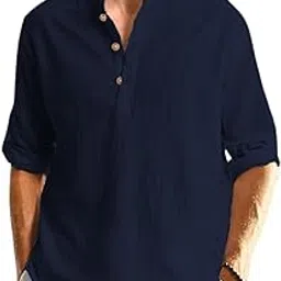 vida loca Cotton Blend Solid Casual Slim Fit Mandarin/Chinese Collor Short Kurta for Men (KRTBTN40)-picture-20