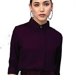 Women's Formal Shirt, 3/4 Sleeve, Regular Fit, Solid-image-90