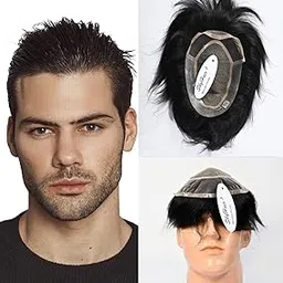 SkyHair Natural Hairline FRONT LACE MIRAGE Hair Patch for Men | 100% Virgin Remy Human Hair Wig | Skin Base for Undetectable Scalp | All Injected PREMIUM Mens Hair Toupee | (Natural Brown, 9x6)-picture-14