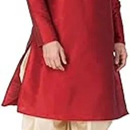 royal kurta Men's Silk Blend Straight Kurta Salwar Set-picture-29