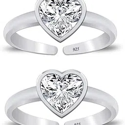 Sterling Silver Toe Rings for Women White CZ Stone 925 Pure Chandi Bichiya Traditional Design Indian Toe Rings for Women Stylish (SJTR68W)-image-45