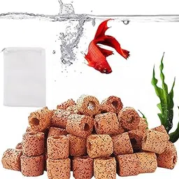 VAYINATO® 250g Aquarium Filter Media Red Ceramic Ring Coming with Mesh Bag, Promote Healthy Bacteria Growth and Optimize Water Quality for Fish Tank Sump Pond by Petzlifeworld-image-0