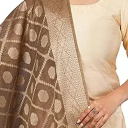 the flying tree Banarasi cotton Silk zari Woven Dupatta For Women-picture-36