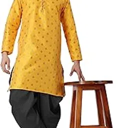 royal kurta Men's Jacquard Silk Blend Printed Kurta Salwar Set-picture-37