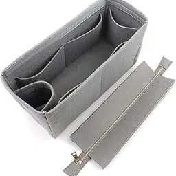 GREENSHEEP Felt Purse Organizer Insert for Handbags, Tote, Hobo Bag Storage Divider with Removable Metal Zipper Cover-picture-53