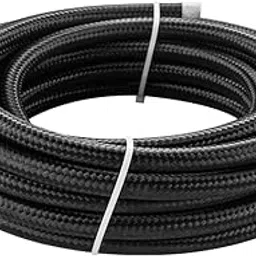 8AN Fuel Line, 1/2" Braided Fuel Hose Nylon CPE hose for Oil Gas, Power Steering,fuel Transmission, 10FT Black-picture-10