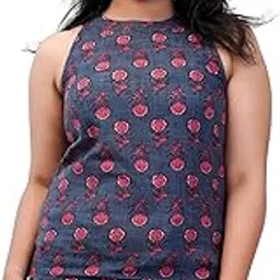 yash gallery Women's Cotton Regular Fit Floral Printed Hot Neck Regular Top-picture-45