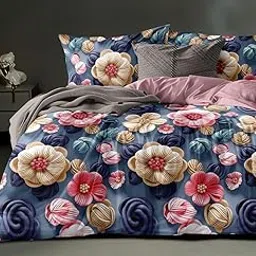 MOSHO Glace Cotton Large King Size AC Comforter BedSheet Set – 108x108 inches – 4-Piece Set with 1 Double Bed Bedsheet, 1 AC Comforter & 2 Pillow Covers - ColorF-picture-28