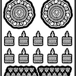 Temporary Tattoowala Charming Round Floral Pattern Mehndi Stencil Sticker for Every Day Perfect Look-picture-41