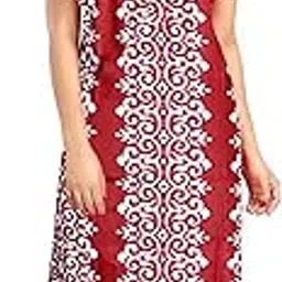 Women's Short Sleeves Full-Length Pure Cotton Printed Long Maxi Sleepwear Nightsuit/Nightdress Pack of 1-picture-49