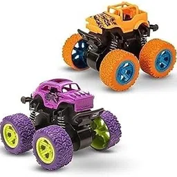 TOYTONIC 4x4 Mini Monster Trucks for Kids – Push & Go Friction Powered Cars | 360° Stunt Spin Action | Pack of 2 Off-Road Vehicles | Toy Cars for Boys Ages 3–8 | Birthday Gift (Colors May Vary)-picture-34