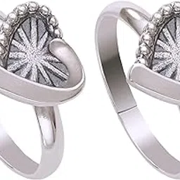 taraash 925 Sterling Silver Antique Finish Heart Adjustable Toe Ring for Women/Girls-picture-14
