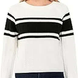 icw Women Striped Knitted Lilac & White Crew Neck Pullover Long Sleeve Top Winter Wear,Soft Knit Pullover TOP T-Shirt DN4566-picture-29