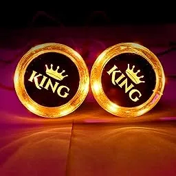 Deviant Buzz King Logo Handle Bar Light For Univerval Bike's Excluding BAJAJ Bike Handlebar Weights light Set Of 2 Orange & White In Colors-picture-47