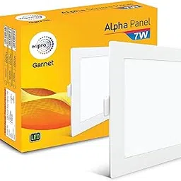 wipro Garnet 7W Square Led Alpha Panel | Cool White Light (6500K) | Recessed Down Light for False Ceiling | Cutout - 82X82Mm | Pack of 1-image-93