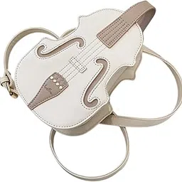 THE STYLE SUTRA Violin Shaped Bag Shoulder Bag PU Leather Mini Pouch Messenger Bag White-picture-15