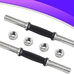 UNBREAKABLE BULL STEEL Dumbbell Rod 23 MM bar 14 Inches with 4 Iron Bolt Nuts Weight Lifting Strength Training & Exercise Fitness Iron Dumbbell Rod-picture-21