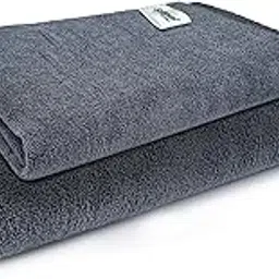 SOFTSPUN Microfiber Bath & Hair Towel Set 2 PCS 60X120 & 40X60cms 340 GSM Grey Ultra Absorbent Super Soft & Comfortable Quick Drying for Men & Women Daily Use Extra Large Size Unisex.-picture-22