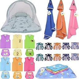 Toddylon Newborn Baby Gift Set New Born Essential Clothes & Bedding for Baby Boys & Baby Girls (0-6 Months) Green-picture-28