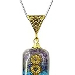 crystu 7 Chakra Orgone Pendant - Orgonite Crystal Stone Locket With Chain for Reiki and Crystal Healing (Color: Multi)-picture-11