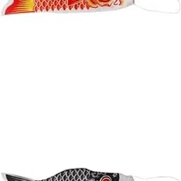 Merishopp 150cm Various Japanese Windsock Carp Koi Nobori Sailfish Red and Black-image-65