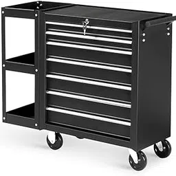 COSMOMART,Heavy-Duty Rolling Tool Chest with 7 Drawers & Side Shelves - Secure Storage, Smooth Rolling Wheels & Cushioned Top-picture-17
