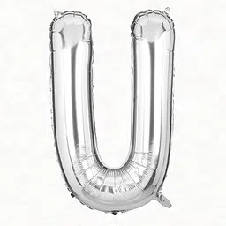 Silver Alphabet Letter Foil Balloons A TO Z for Full Name U Birthday Decoration Items, Anniversary, Baby Shower, Bachelorette, Wedding, Farewell Party Create Your Own Customized Phrase-image-86