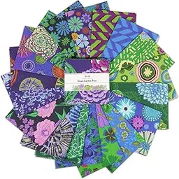 Soimoi 40 Pcs 5 x 5 inches Quilting Fabric Bundles Precut, DIY Cotton Fabric Squares, Printed Layer Cakes Patchwork Materials for Crafts Cloths Decor,Charm Squares for Quilts- Ocean Garden Bliss-image-99