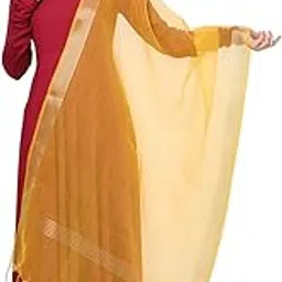 dupatta bazaar Women's Yellow Organza Dupatta-picture-26