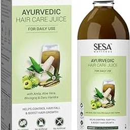 SESA Ayurvedic Hair Care Juice - for Hair Fall control & Hair Growth - with Bhringraj, Aloe Vera, Amla & Daru Haridra, 1L (Pack of 1)-picture-49