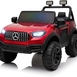 Kawaii Kids 4x4 Big Size Jeep 12V Battery Operated Ride On | Ride on Toy Car with Bluetooth & Exclusive Non Corossive Painted Jeep with Lights for Kids (2 to 8 Years) (888 MERC, Dark Red)-picture-21
