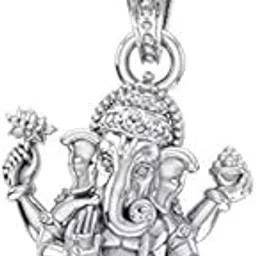 akshat sapphire Sterling Silver (92.5% purity) God Ganesh Pendant for Men & Women Pure Silver Lord Ganapathy Locket for Good Health & Wealth-picture-17