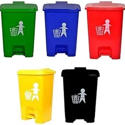 Ssanvi Biomedical waste bins Plastic Pedal Dustbin for hospitals Set Of 5 Red Blue Yellow Black Green 16 Ltr-image-68