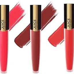 JUICE Matte Lip Combo L37 Shade No.: BLING PINK M-03, RED VELVET M-07, PERFECT RED M-25-picture-43
