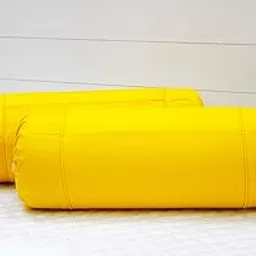 AURAVE Cotton 210 TC Cylinder Long Bolster Cover with Drawstring Closure Soft Breathable Durable Machine Washable Bolster Cover Use for Sofa Bed and Home Décor Yellow, Set of 2, 15 inch x 30 inch-picture-49