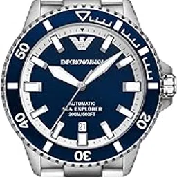 emporio armani Stainless Steel Analog Blue Dial Men's Watch-Ar60079, Band Color:Silver-picture-45
