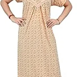 miavii creation MIAVII Women's Comfortable Printed Hosiery Night Dress/Nighties/Maxi/Sleepwear/Night Wear Dress-picture-37