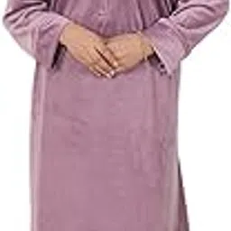 anglina Women's Full Sleeve Winter Care Woolen Embroided Winter Wear Solid Velvet Nighty Nightwear Maxi with Side Pocket WSR-169-picture-14