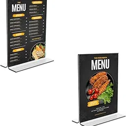 BIGIMALL 4 inch X 6 Inch (A6) x 2PCS Acrylic Display Stand Paper Holder T Photo Frame Holder (3MM Acrylic Material)-picture-50