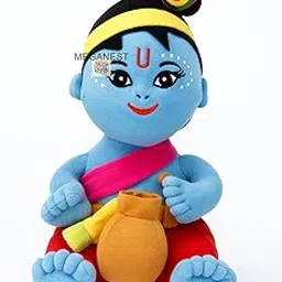 MegaNest 35 CM Shree Krishna Ji Soft Toy with Matki – Handcrafted Plush Lord Krishna Doll from Vrindavan – Janmashtami Gift for Kids Pooja Room Decor Spiritual Festival – with Transparent Carry Bag-picture-44