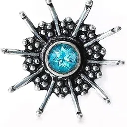 JSAJ Stone Nose Pin Wire Nose Pin in Pure 92.5 Sterling Silver-image-50