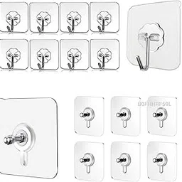 Combo Adhesive Screw & Flower Hooks,Pack of 20 (10 Screw +10 Flower Hooks), Easy Removable Hooks, Moisture & Waterproof Hooks-picture-14
